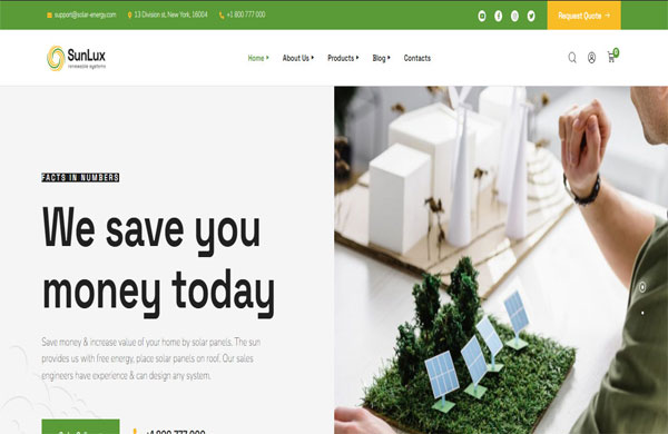 mẫu thiết kế website điện năng lượng mặt trời chuyên nghiệp